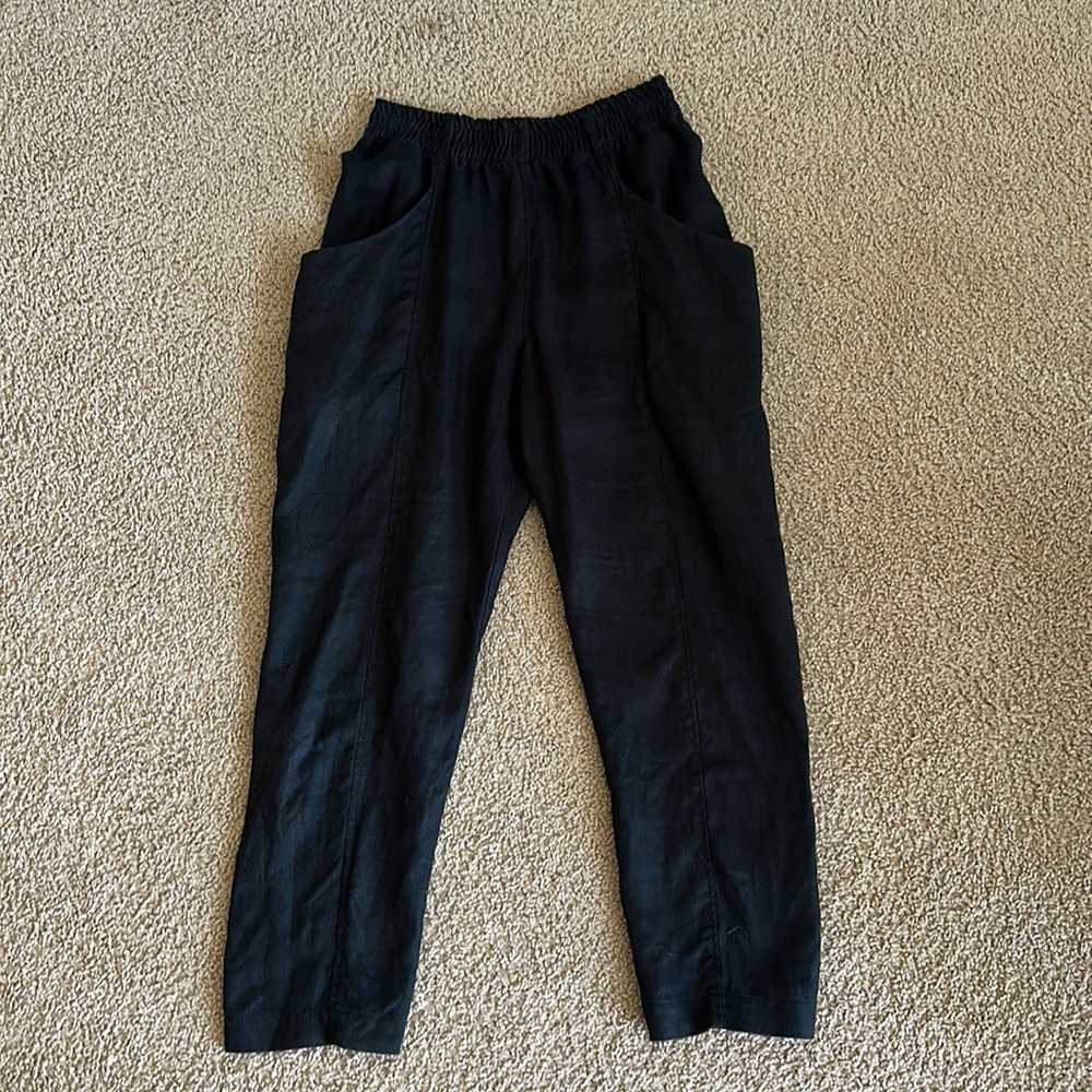 Clyde pant in black linen size 6R